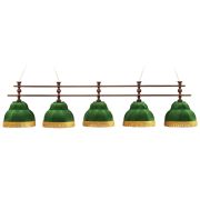 Лампа Аристократ-2 5пл. ясень (№1,бархат зеленый,бахрома желтая,фурнитура золото)