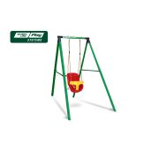 Качели SLP SYSTEMS 1 секция + Пластиковое сиденье для качели с фиксацией красно-желтое