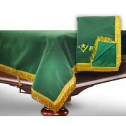 Чехол для б/стола 12-3 (зеленый с желтой бахромой,с логотипом)