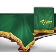 Чехол для б/стола 10-2 (зеленый с желтой бахромой,с логотипом)