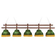 Лампа Ливерпуль 5пл. ясень (№4,бархат синий,бахрома синяя,фурнитура золото)