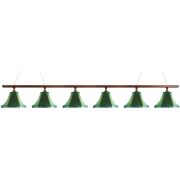 Лампа Классика 2 6пл. ясень (№4,бархат зеленый,бахрома зеленая,фурнитура золото)