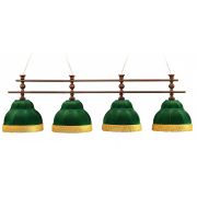 Лампа Барон-Люкс 4пл. ясень (№4,бархат зеленый,бахрома желтая,фурнитура золото)