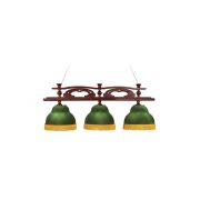 Лампа Венеция 3пл. ясень (№3,бархат зеленый,бахрома желтая,фурнитура золото)