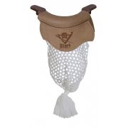 Луза(скоба алюмин. большая металлик золото с х/б сеткой п/ф (Кожа натуральная (черная), Без фольги)