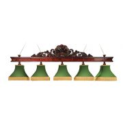 Лампа Неаполь 5пл. ясень (№5,бархат зеленый,бахрома желтая,фурнитура золото)