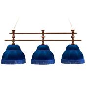 СТ Лампа Аристократ-3 3пл. береза (№3,бархат синий,бахрома синяя,фурнитура золото)